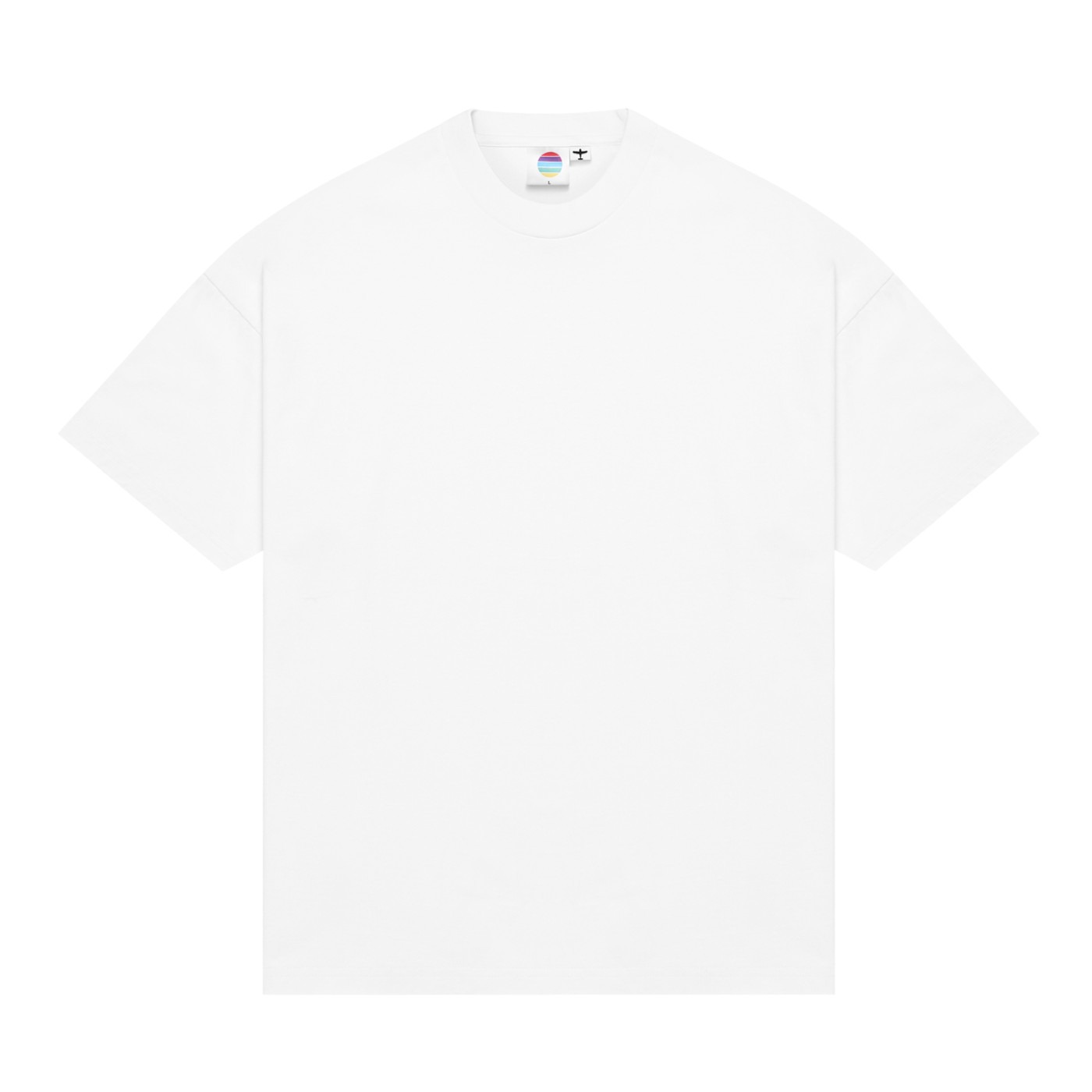 Flatlay of heavyweight white t-shirt